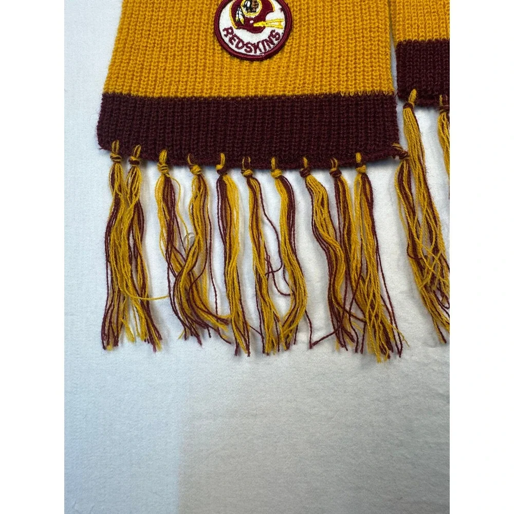 Vintage Washington Redskins Scarf NFL Striped Knit Burgundy‎ Gold Orlon USA NWT